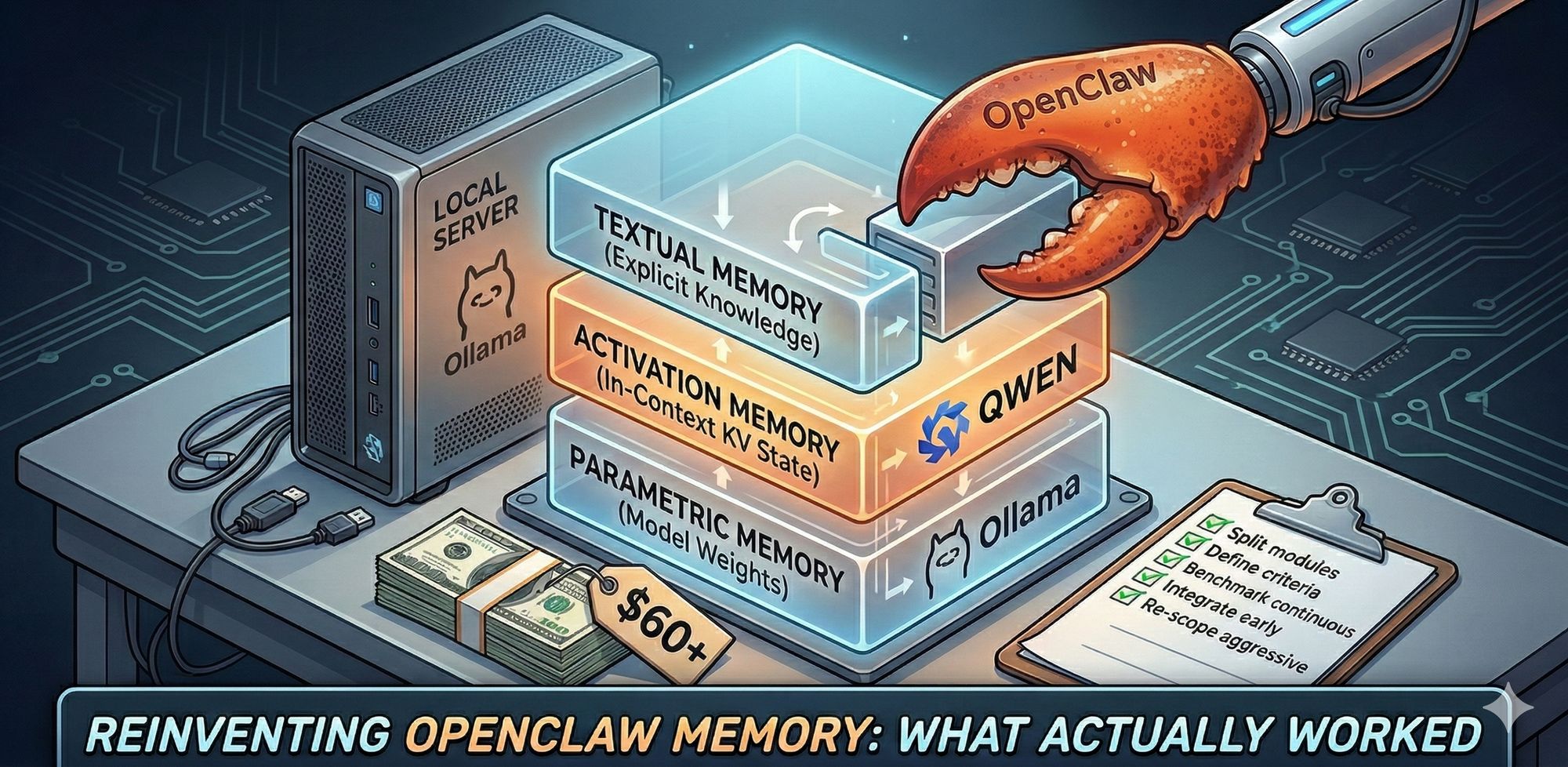 Cover Image for I Spent $60+ "Reinvent" OpenClaw Memory System Locally — Here’s What Actually Worked